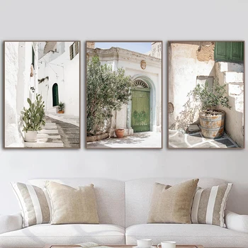 Печать на двери из дерева Апулии, Италия, пейзаж, настенное искусство, картины на холсте, фотографии, плакаты и картины для домашнего декора в гостиной