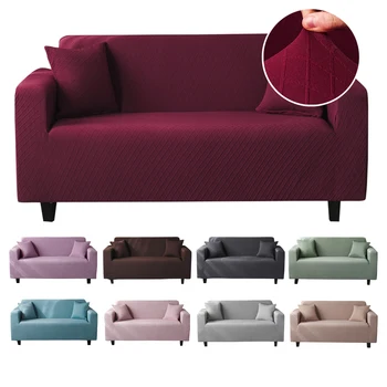 Плотный Жаккардовый чехол для дивана из эластичной ткани, Однотонный Секционный диван, чехол для дивана, защита для мебели на 1/2/3/4 места, Домашний декор