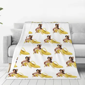 Плюшевое одеяло с банановым узором Николаса Кейджа, креативные пледы для дома, коврик 150*125 см