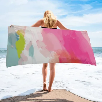 Пляжное Полотенце Pink Sky 31x51 дюйм Из Микрофибры, Быстросохнущий Абсорбент, Контроль Песка, Плавание, Фитнес, Кемпинг, Спа и Другие Обязательные принадлежности
