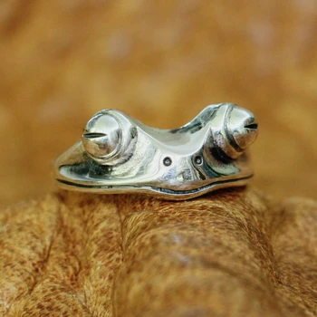 Подвески из стерлингового серебра 925 пробы, кольцо в виде лягушки, милые детали, кольцо в виде жабы, TA180, размер США 5 ~ 10