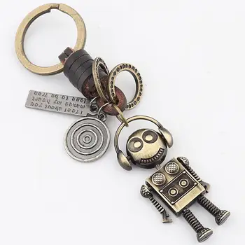 Подвесной брелок для ключей Винтажной Изысканной работы в стиле робота-астронавта, Персонализированный Подвижный ключ в стиле ретро, Подвесной Ключ для ключей, декор для ключей