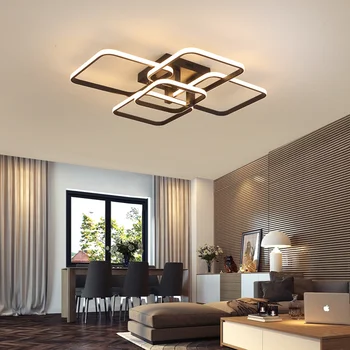 Подвесные светильники Современные светодиодные люстры для гостиной спальни Потолочные светильники ctangle из акрилового алюминия для кухни