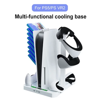 Подставка для вентилятора охлаждения для PS5, док-станция для зарядки двойного контроллера, геймпад, Кронштейн для хранения дисков для наушников для Playstation VR, аксессуар для PS5