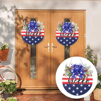 Полезная, легко подвешиваемая подвеска на входной двери, съемная Декоративная вывеска с бантом 4 июля, патриотический приветственный знак на входной двери