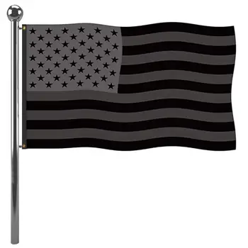 Полностью затемненный американский флаг, сшитые из полиэстера Флаги США, баннер, черные флаги Соединенных Штатов с 2 латунными люверсами, декор для дома