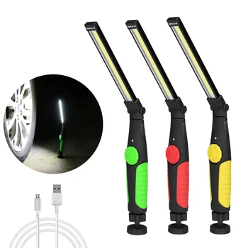 Портативный автомобильный световой индикатор, фонарик COB LEDWork Light, USB Перезаряжаемая водонепроницаемая лампа Lanterna, Мастерская, Аварийный кемпинг