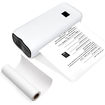 Портативный бумажный принтер формата А4, термопечать, беспроводное подключение BT для мобильных фотопринтеров iOS и Android Шириной 210 мм