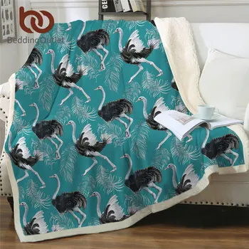 Постельный комплект Птицы Плед Страусы Мягкое одеяло Акварель Одеяло на заказ Принт из перьев Mantas De Cama