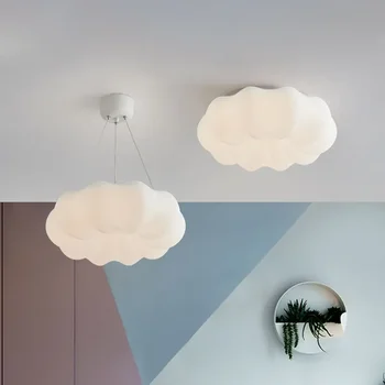 Потолочный светильник в стиле облака, белая светодиодная люстра для гостиной, детской спальни, креативной столовой, Декоративное подвесное освещение