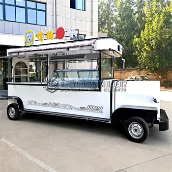 Продается передвижной грузовик быстрого питания Автомобили для продажи классического мороженого и хот-догов С прицепом для ретро-тележки с едой