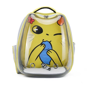 Прозрачная переноска для домашних животных с пузырьками для маленькой собаки, портативный рюкзак для путешествий, рюкзак в форме кошки