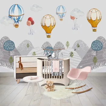 Простая ручная роспись на воздушном шаре горный дом на заказ 3D обои наклейки на стену гостиная, спальня