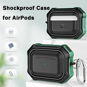 Противоударный Силиконовый Чехол Для Apple AirPods 1 2 Case Аксессуары Для наушников Беспроводной Bluetooth Чехол Для AirPods Pro Case С крючком