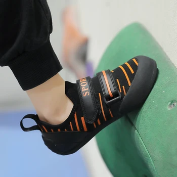 Профессиональная детская обувь для скалолазания, молодежная дышащая обувь для тренировок по скалолазанию, защищающая пальцы ног нескользящей резиной