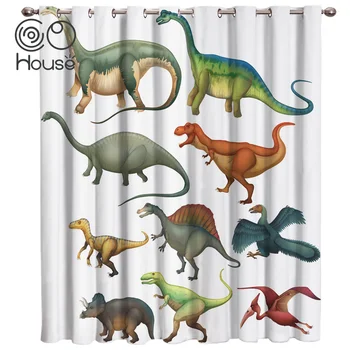 Различные виды динозавров Шторы для комнаты Большое Окно Гостиная Декор ванной Комнаты Шторы для спальни Тканевые Детские шторы