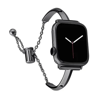 Ремешок из нержавеющей стали для Apple Watch 38 мм 40 мм 41 мм для iWatch SE Серии 8 7 6 5 4, Тонкий Универсальный браслет-браслет для женщин