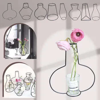 Ретро-железная линия, настольные вазы для цветов, Скандинавское украшение дома, металлический держатель для растений, Ваза для цветов в Скандинавском стиле, домашний декор