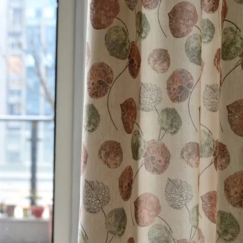 Роскошные шторы из полиэстера и хлопка с принтом листьев для гостиной, спальни, ширмы на окно, кухонные тканевые шторы