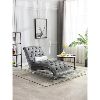 Роскошный диван с бархатной текстурой для отдыха и света с акриловыми ножками, подходящий для спален и гостиных