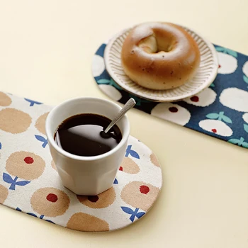Салфетки с принтом для стола, тканевый коврик для чайных чашек, гидрофильный коврик, японский бытовой обеденный термостойкий коврик