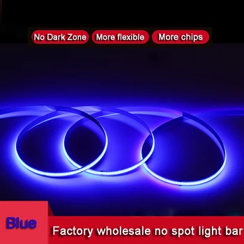 Светодиодная лента COB с синим светом 24 В 12 В, декоративная мягкая световая лента, подсветка фона для кабинета, гостиной, полосы освещения