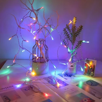 Светодиодные гирлянды, уличные / внутренние мерцающие сказочные гирлянды, водонепроницаемые рождественские гирлянды на батарейках для декора домашней вечеринки