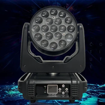 Светодиодный движущийся головной светильник 4-в-1 19x15 Вт RGBW Zoom Lighting DXM подходит для DJ Диско-бара, вечеринки, Рождественского Сценического Осветительного оборудования