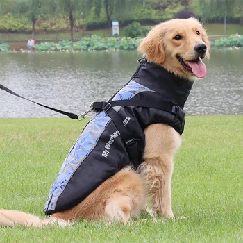 Светоотражающая куртка для домашних собак со шлейкой, водонепроницаемый Жилет с подкладкой для домашних животных, пальто для маленьких средних и крупных собак, одежда для щенков