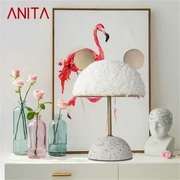Современная настольная лампа ANITA с мультяшным креативным светодиодным винтажным прикроватным светильником для домашнего детского декора в спальне