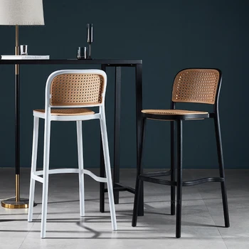 Современные минималистичные пластиковые барные стулья со спинкой, креативные высокие барные стулья в скандинавском стиле, Одноместные Табуреты для Кокосов, мебель для гостиной