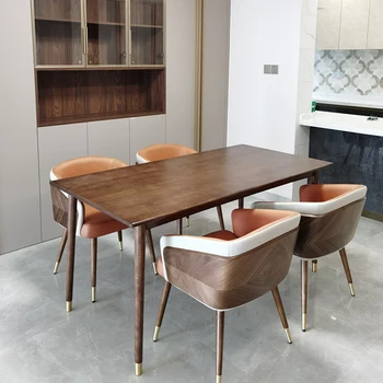 Современный минималистичный деревянный обеденный стул для кухонной мебели Роскошное кресло с отделкой Высококачественные обеденные стулья с удобным сиденьем