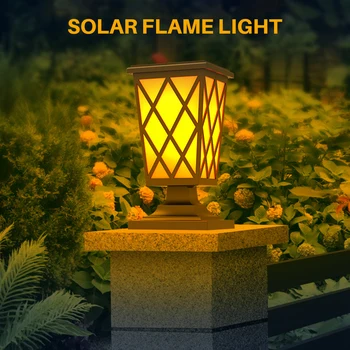 Современный столб солнечной энергии, пламенная лампа, садовый ландшафт, колонна освещения газона, современный солнечный свет во внутреннем дворе C66