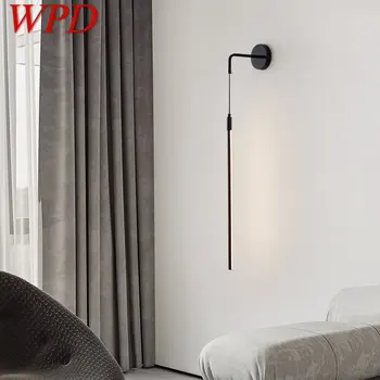 Современный черный настенный светильник WPD с внутренним светодиодом, 3 цвета, Креативная простота, Медное бра для дома, Прикроватная тумбочка для спальни