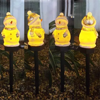 Солнечная лампа в виде снеговика, Рождественская Креативная Декоративная лампа, Открытый сад, Внутренний двор, Водонепроницаемая Маленькая ночная лампа, подключаемый модуль для газона