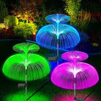 Солнечные светодиодные фонари, наружная Водонепроницаемая Солнечная энергия, Садовый декор в виде медузы, Лампа для газонной дорожки, 7 Изменяющих цвет