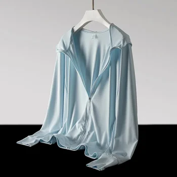 Солнцезащитный крем Ice Silk, Женская Короткая летняя одежда 2023 года, Новая Свободная Солнцезащитная одежда, защищенная от ультрафиолета, Женское дышащее тонкое пальто, топ
