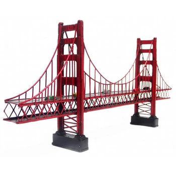 Старинная классическая модель моста Золотые ворота в Сан-Франциско, Калифорния, ретро винтажные поделки из металла для украшения дома или подарка