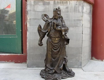 Статуя Будды-воина из китайской народной меди и бронзы General Dragon Guan Gong Warrior