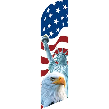 Статуя Свободы Безветренный флаг из перьев Swooper Высокий баннер