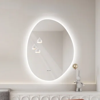 Стойка для зеркала в ванной Наклейка на стену Прямоугольное Зеркало для макияжа без запотевания Туалетный Столик для душа Miroir Lumineux Аксессуары для дома