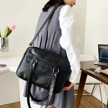 Сумка для униформы колледжа JK, женская сумка-мессенджер для девочек, сумка через плечо из искусственной кожи, 3 цвета