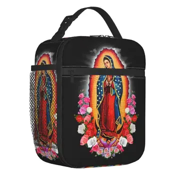 Сумки для ланча с термоизоляцией Virgin Mary Of Guadalupe, Переносная сумка для ланча Mexico Saint для хранения продуктов на открытом воздухе