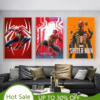Супергерой аниме Marvel, картина на холсте, персонаж Человек-паук, Комиксы, плакаты, настенные художественные принты, Картина для дома, декор в гостиную Куадрос