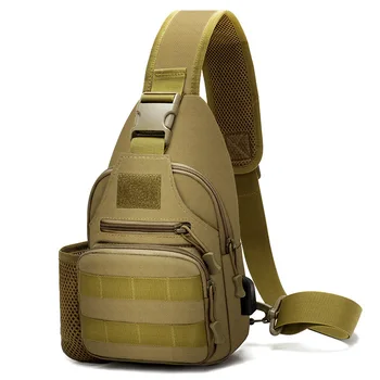 Тактический рюкзак через плечо Военная сумка-слинг Кемпинг Пеший туризм Камуфляж Охота Открытый 600D Камуфляж USB сумка-слинг