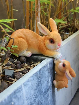 Творческое потомство украшения для кролика мультяшные цветочные горшки садовая мебель украшение рабочего стола балкон подоконник мебель для кролика
