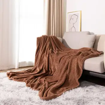 Теплое зимнее одеяло, Лохматый Удобный однотонный дизайн в пушистый плед, Теплое зимнее одеяло, домашнее постельное белье для холодной погоды
