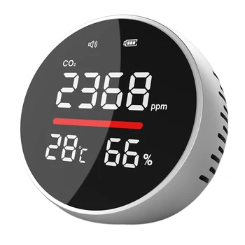 Тестер Детектор качества воздуха 400-5000 Ppm CO2 Тестер Детектор качества воздуха Анализатор воздуха Температура Влажность Монитор качества воздуха