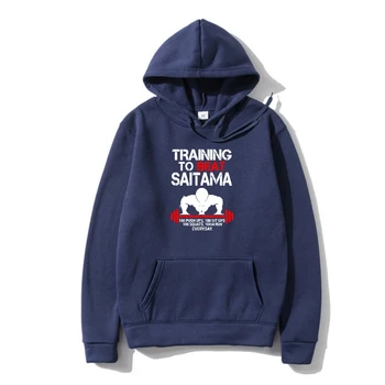 Толстовка Camiseta One Punch Man-Обучение быть Сайтамой Толстовки из качественного хлопка Повседневный мужской пуловер Мужчины Бесплатная доставка