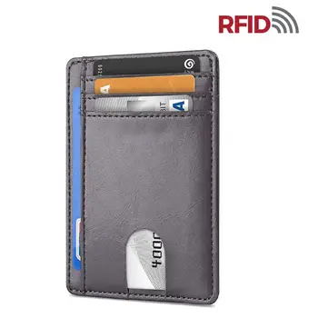 Тонкий RFID Блокирующий Кожаный бумажник Минималистичный Кошелек для кредитных карт, держатель для карт, горячее предложение